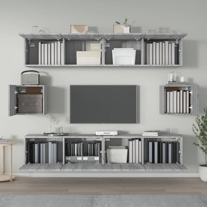 6 Piece TV Cabinet Set Grey Sonoma Engineered Wood