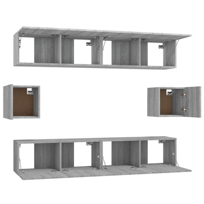 6 Piece TV Cabinet Set Grey Sonoma Engineered Wood