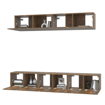 5 Piece TV Cabinet Set Smoked Oak Engineered Wood