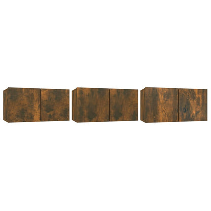 5 Piece TV Cabinet Set Smoked Oak Engineered Wood