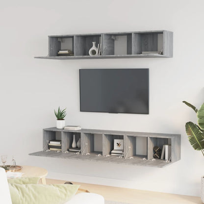 5 Piece TV Cabinet Set Grey Sonoma Engineered Wood