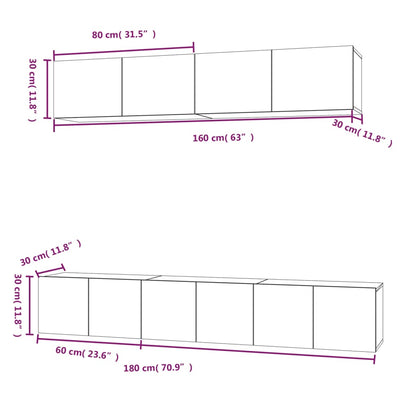 5 Piece TV Cabinet Set Grey Sonoma Engineered Wood