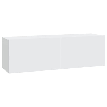 5 Piece TV Cabinet Set White Engineered Wood