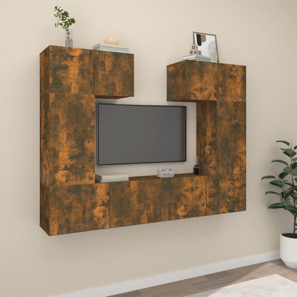 | TV Cabinet Set | Wall-mounted 6 pcs Engineered wood