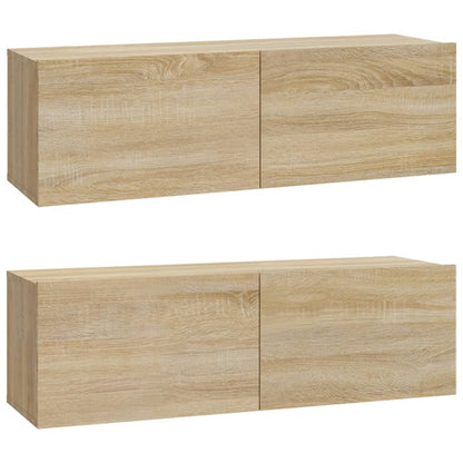 4 Piece TV Cabinet Set Sonoma Oak Engineered Wood