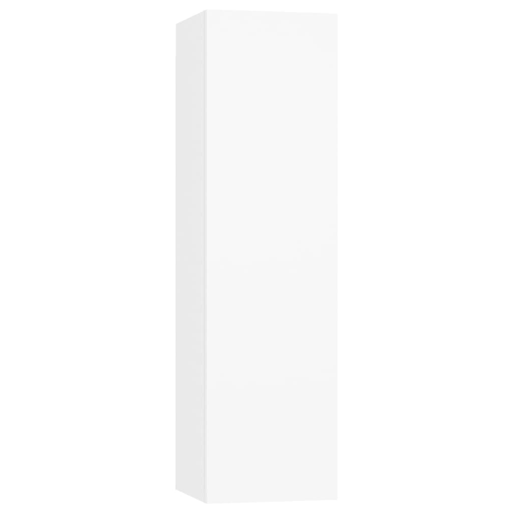 7 Piece TV Cabinet Set White Engineered Wood