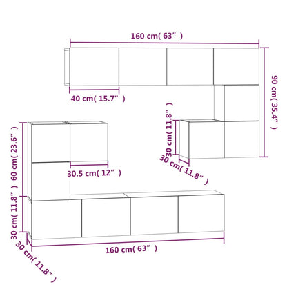 Wall-mounted TV Cabinet Grey Sonoma Engineered Wood