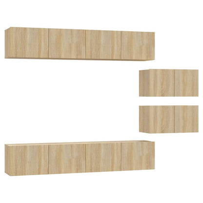 4 Piece TV Cabinet Set Sonoma Oak Engineered Wood