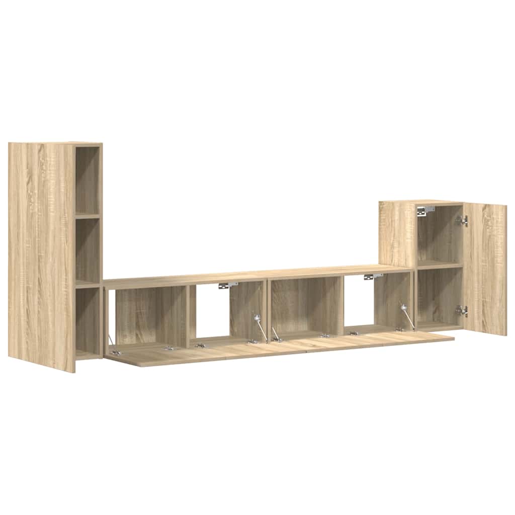 4 Piece TV Cabinet Set Sonoma Oak Engineered Wood