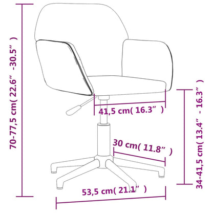 Swivel Office Chair Light Grey Fabric