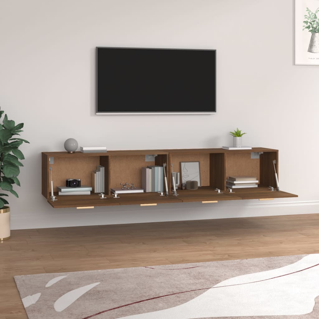 Wall Cabinets 2 pcs Brown Oak 100x36.5x35 cm Engineered Wood