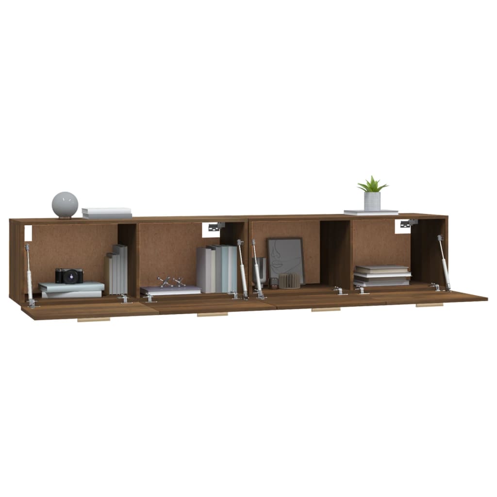 Wall Cabinets 2 pcs Brown Oak 100x36.5x35 cm Engineered Wood
