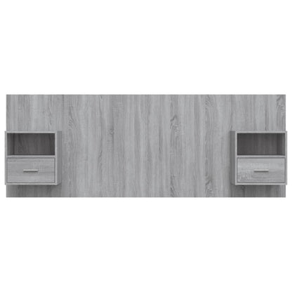 Bed Headboard with Cabinets Grey Sonoma Engineered Wood