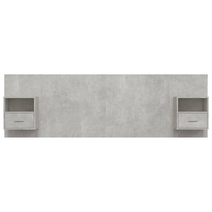 Bed Headboard with Cabinets Concrete Grey Engineered Wood