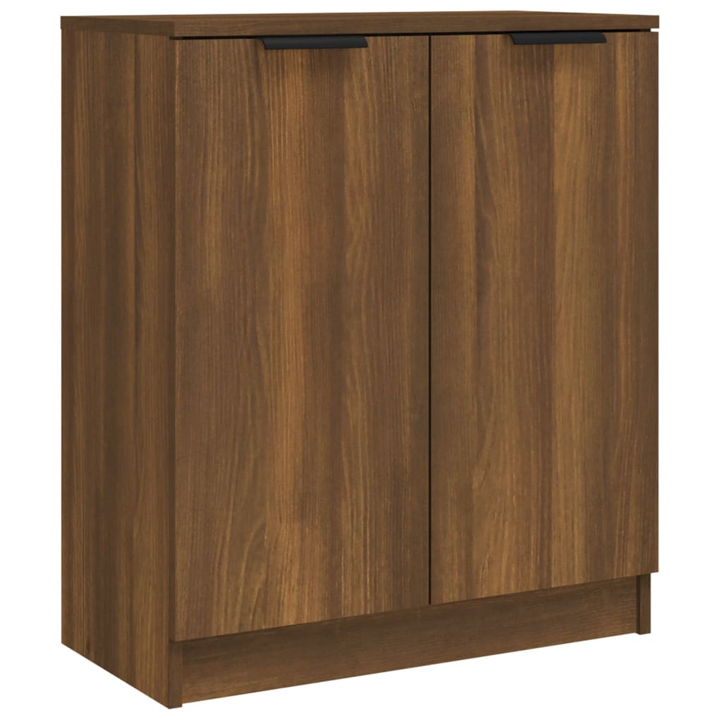 3 Piece Sideboards Brown Oak Engineered Wood