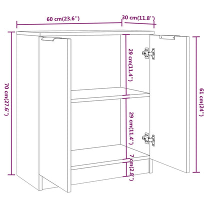 3 Piece Sideboards Brown Oak Engineered Wood