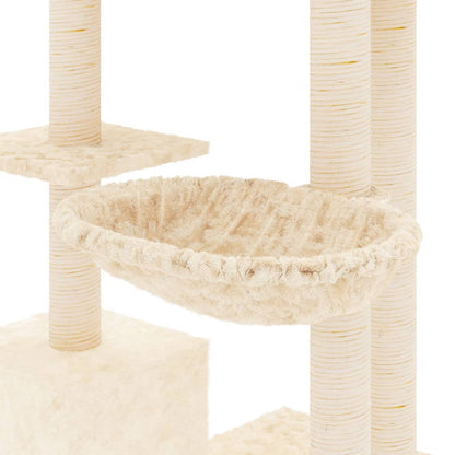Cat Tree with Sisal Scratching Posts Cream 142 cm