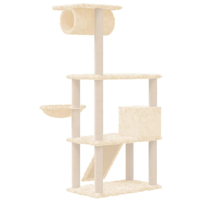 Cat Tree with Sisal Scratching Posts Cream 131 cm