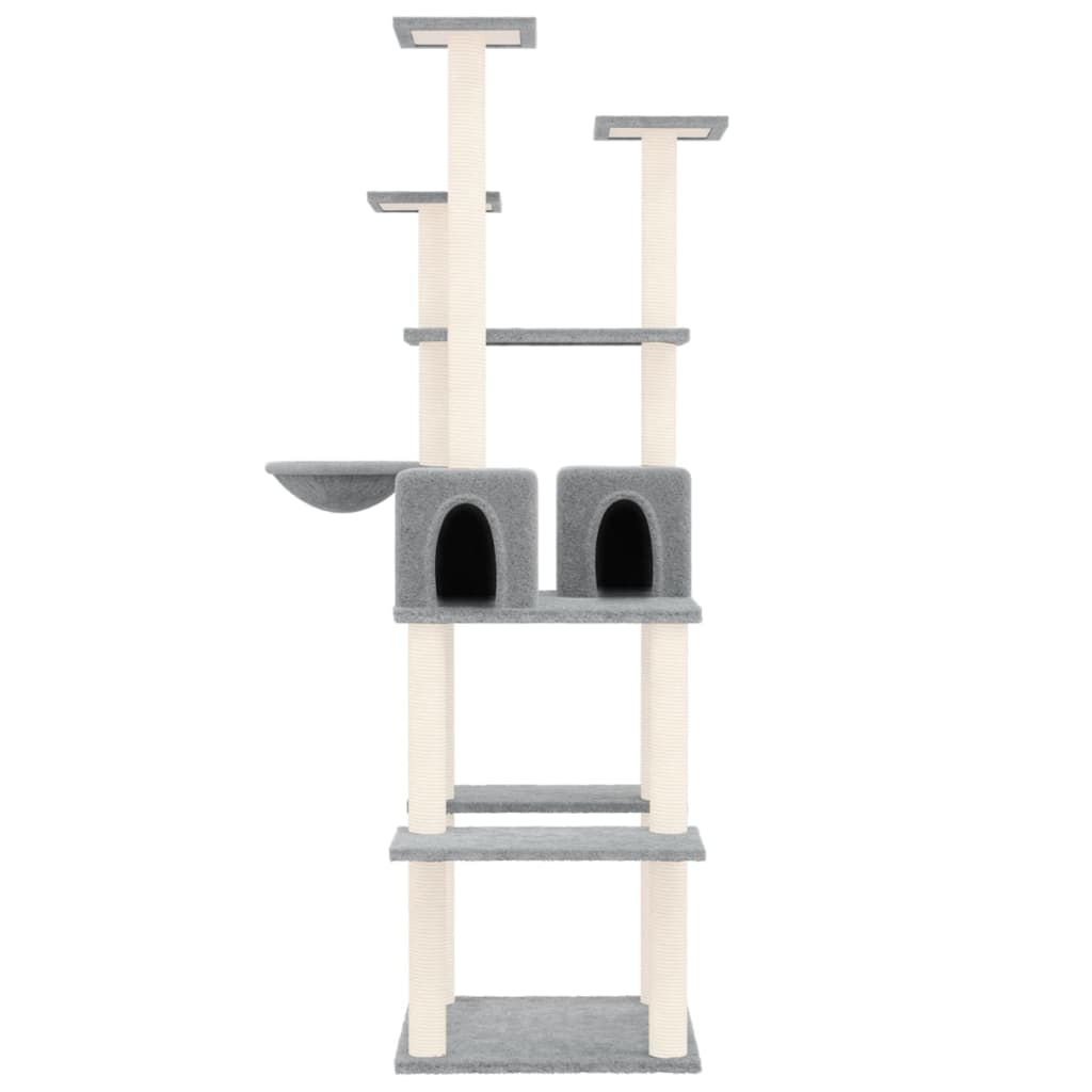 Cat Tree with Sisal Scratching Posts Light Grey 167 cm