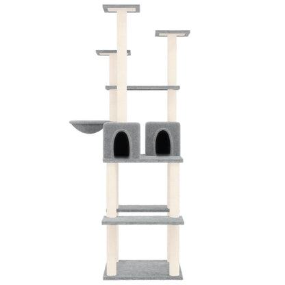 Cat Tree with Sisal Scratching Posts Light Grey 167 cm