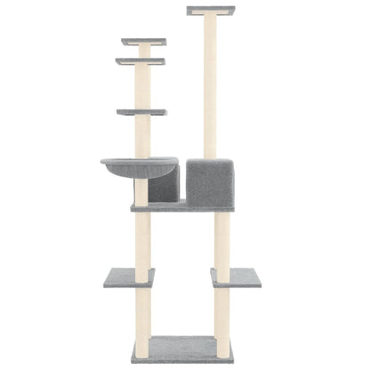 Cat Tree with Sisal Scratching Posts Light Grey 167 cm