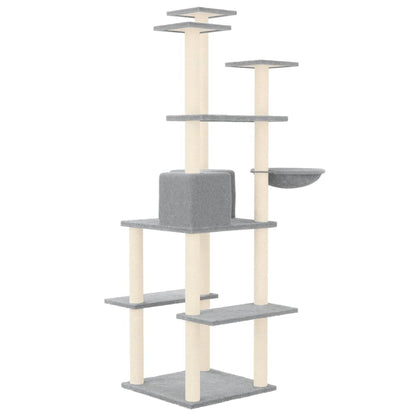 Cat Tree with Sisal Scratching Posts Light Grey 167 cm