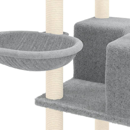 Cat Tree with Sisal Scratching Posts Light Grey 167 cm