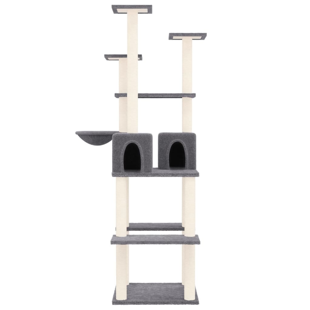 Cat Tree with Sisal Scratching Posts Dark Grey 167 cm
