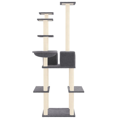 Cat Tree with Sisal Scratching Posts Dark Grey 167 cm