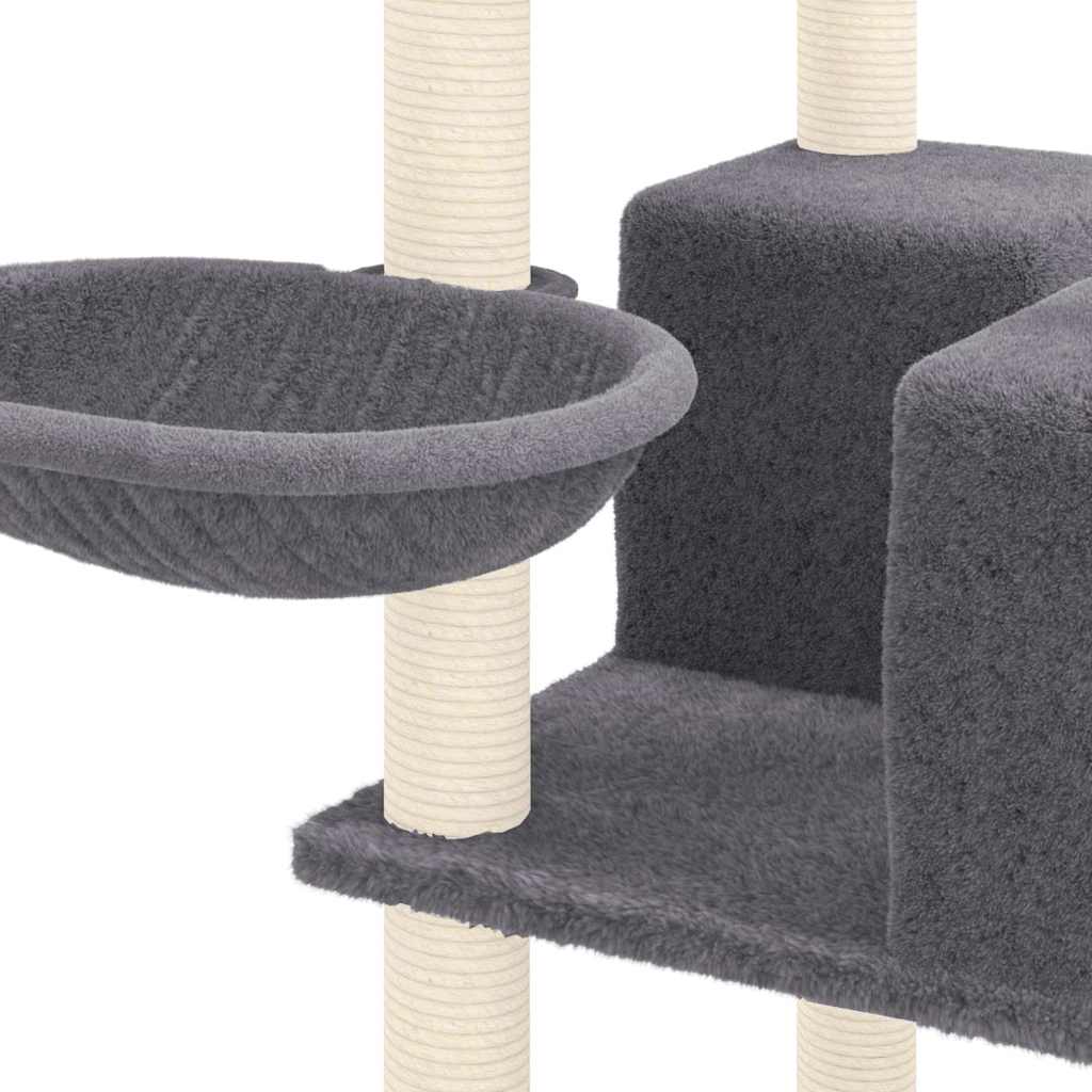 Cat Tree with Sisal Scratching Posts Dark Grey 167 cm