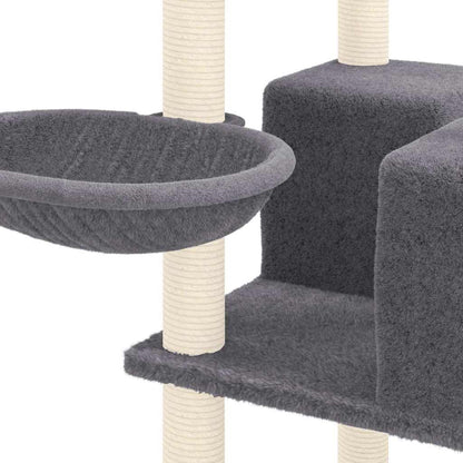 Cat Tree with Sisal Scratching Posts Dark Grey 167 cm
