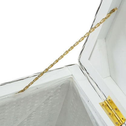 Storage Box White 110 cm Natural Kubu Rattan & Solid Wood Mahogany