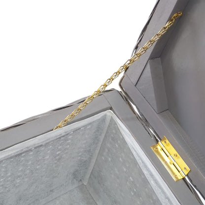 Storage Box Grey 110 cm Natural Kubu Rattan & Solid Wood Mahogany