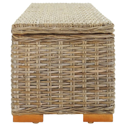 Storage Box 110 cm Natural Kubu Rattan & Solid Wood Mahogany