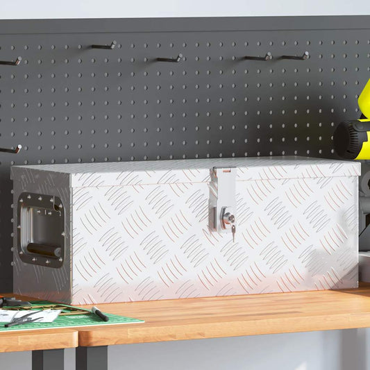 Storage Box Silver 60x23.5x23 cm Aluminium