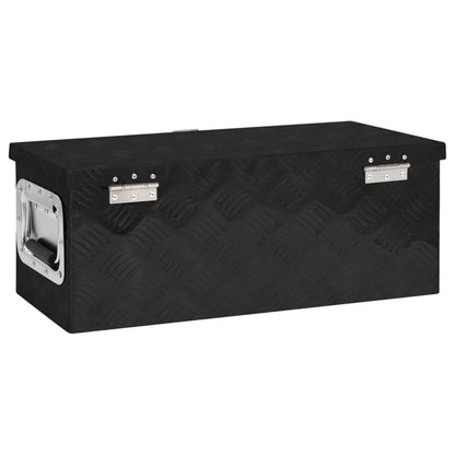 Storage Box Black 60x23.5x23 cm Aluminium