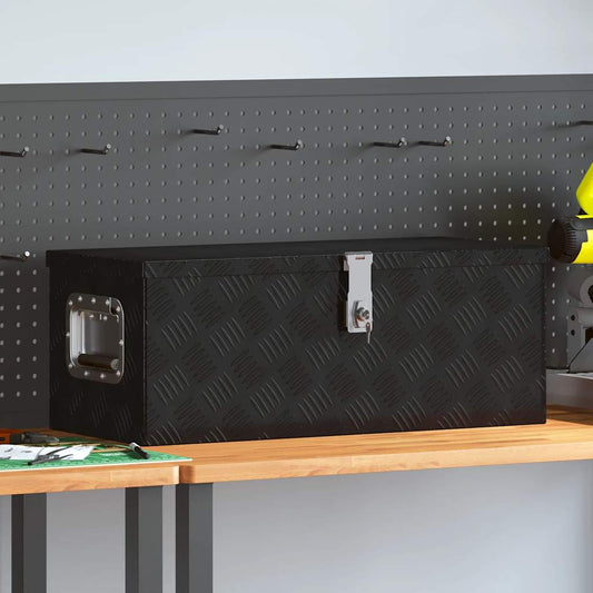 Storage Box Black 70x31x27 cm Aluminium