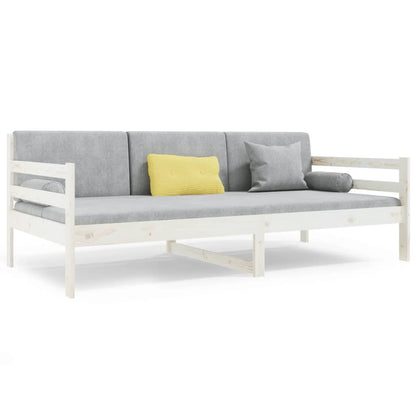Day Bed without Mattress White 90x190cm Solid Wood Pine