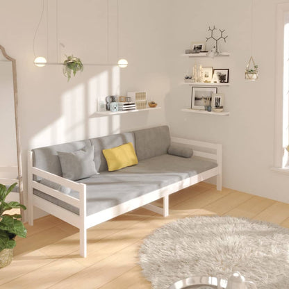 Day Bed without Mattress White 90x190cm Solid Wood Pine