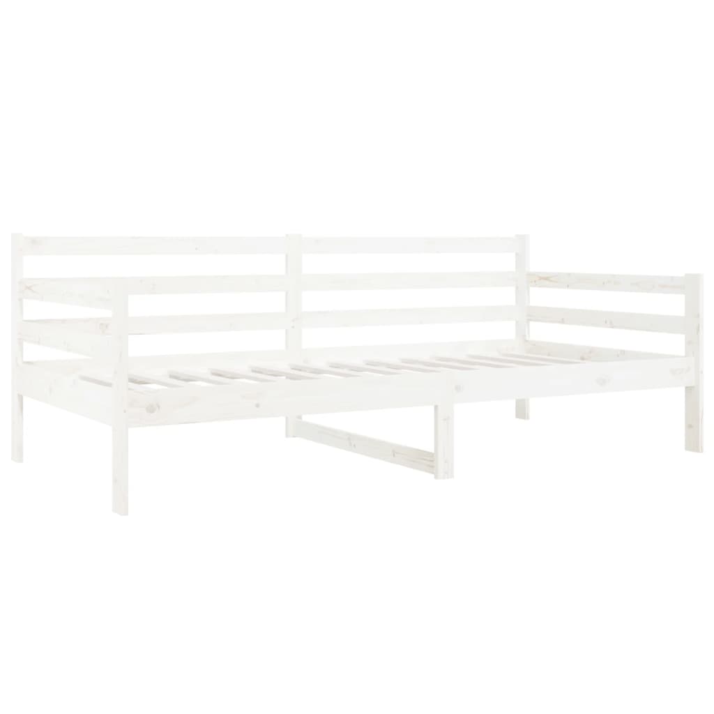 Day Bed without Mattress White 90x190cm Solid Wood Pine