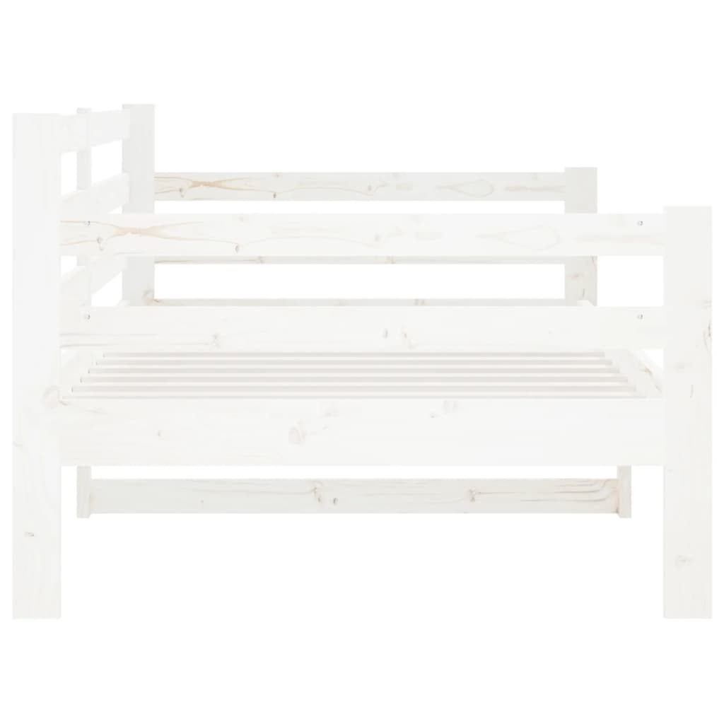 Day Bed without Mattress White 90x190cm Solid Wood Pine