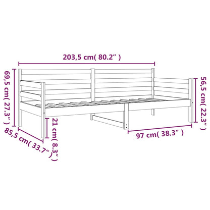 Day Bed without Mattress 80x200cm Solid Wood Pine