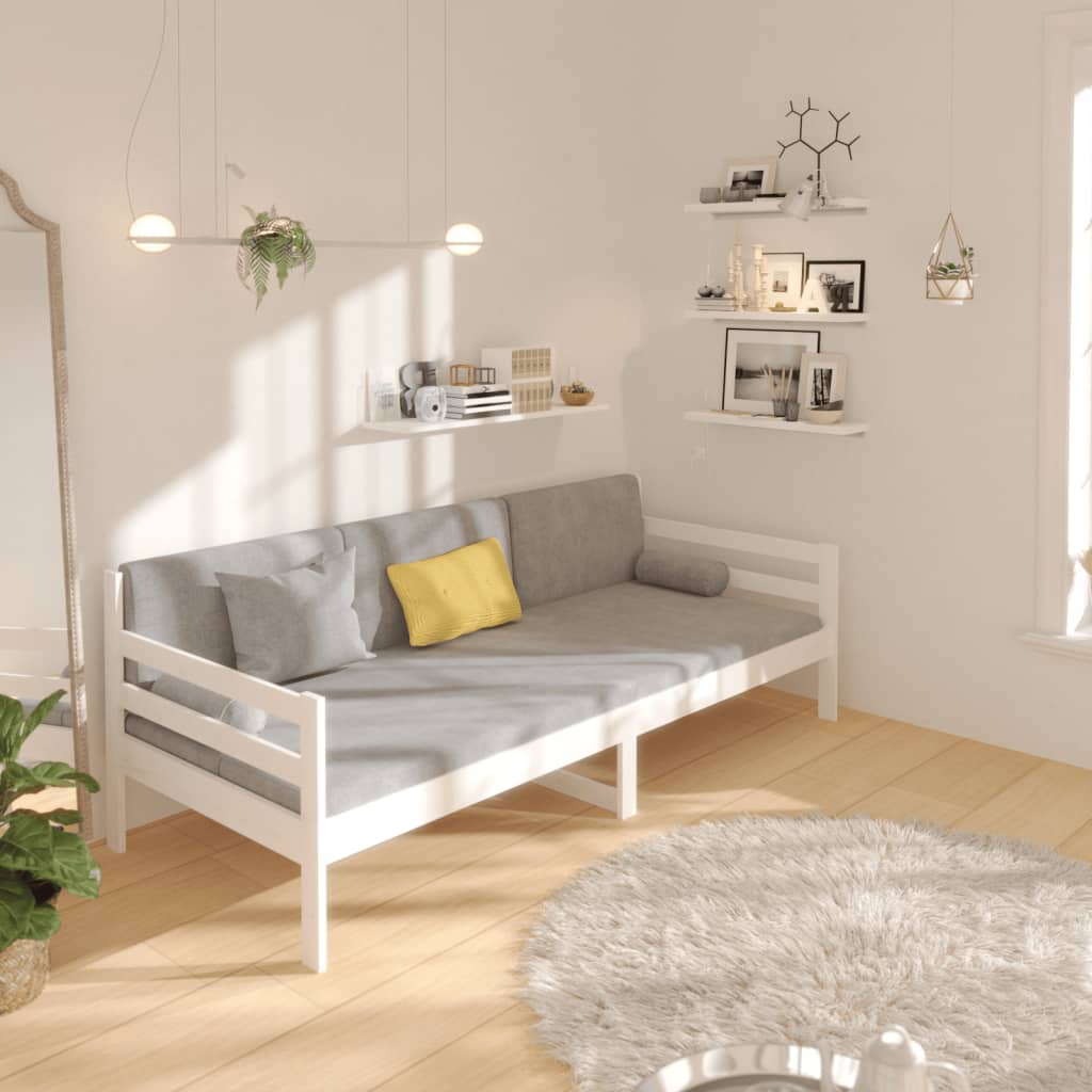 Day Bed without Mattress White 80x200cm Solid Wood Pine