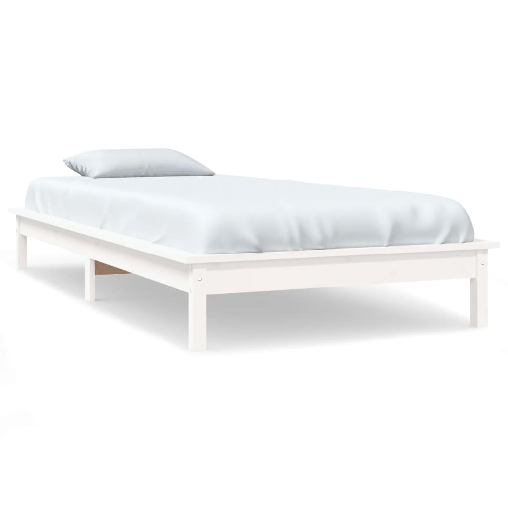 820527 vidaXL Bed Frame without Mattress White 90x200 cm Solid Wood