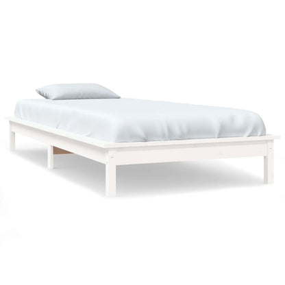 820527 vidaXL Bed Frame without Mattress White 90x200 cm Solid Wood