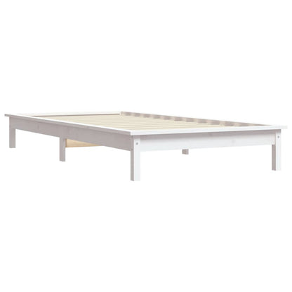 820527 vidaXL Bed Frame without Mattress White 90x200 cm Solid Wood