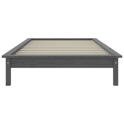 820528 vidaXL Bed Frame without Mattress Grey 90x200 cm Solid Wood