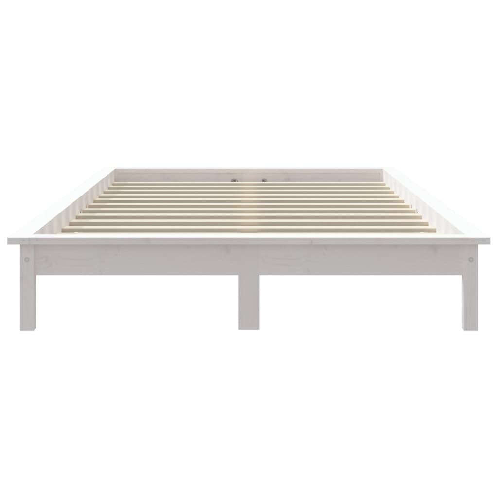 Bed Frame without Mattress White 200x200 cm Solid Wood