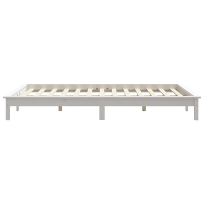 Bed Frame without Mattress White 200x200 cm Solid Wood