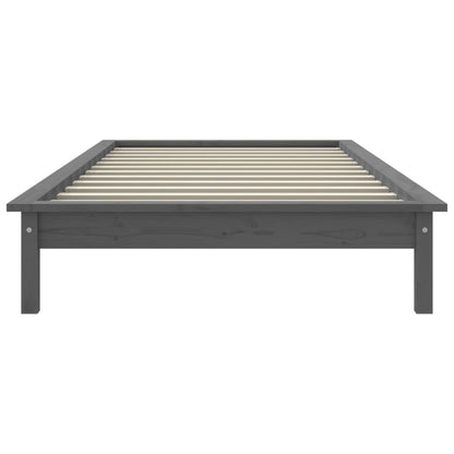 Bed Frame without Mattress Grey Single Solid Wood